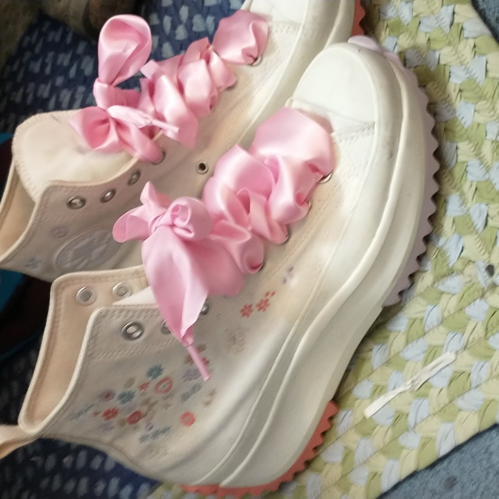 Chuck's in Bloom Converse Hightop Platform Sneakers